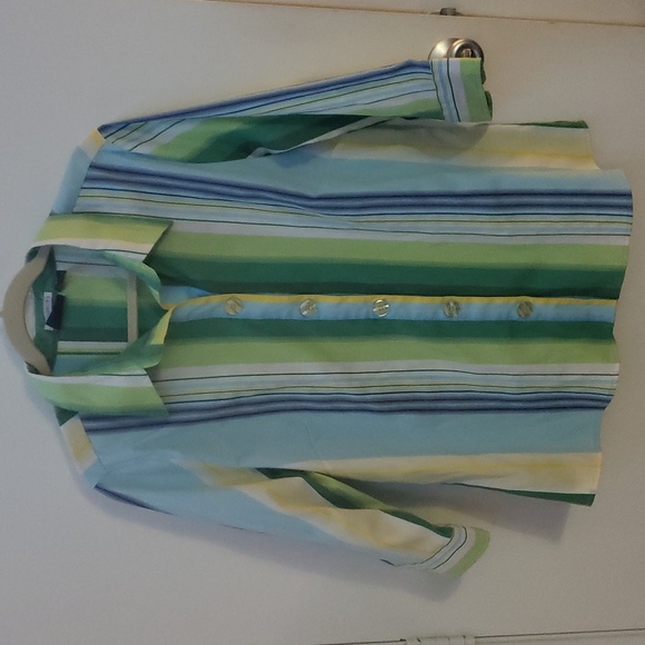 Cotton Express- striped button up shirt, size 2X - Picture 1 of 2